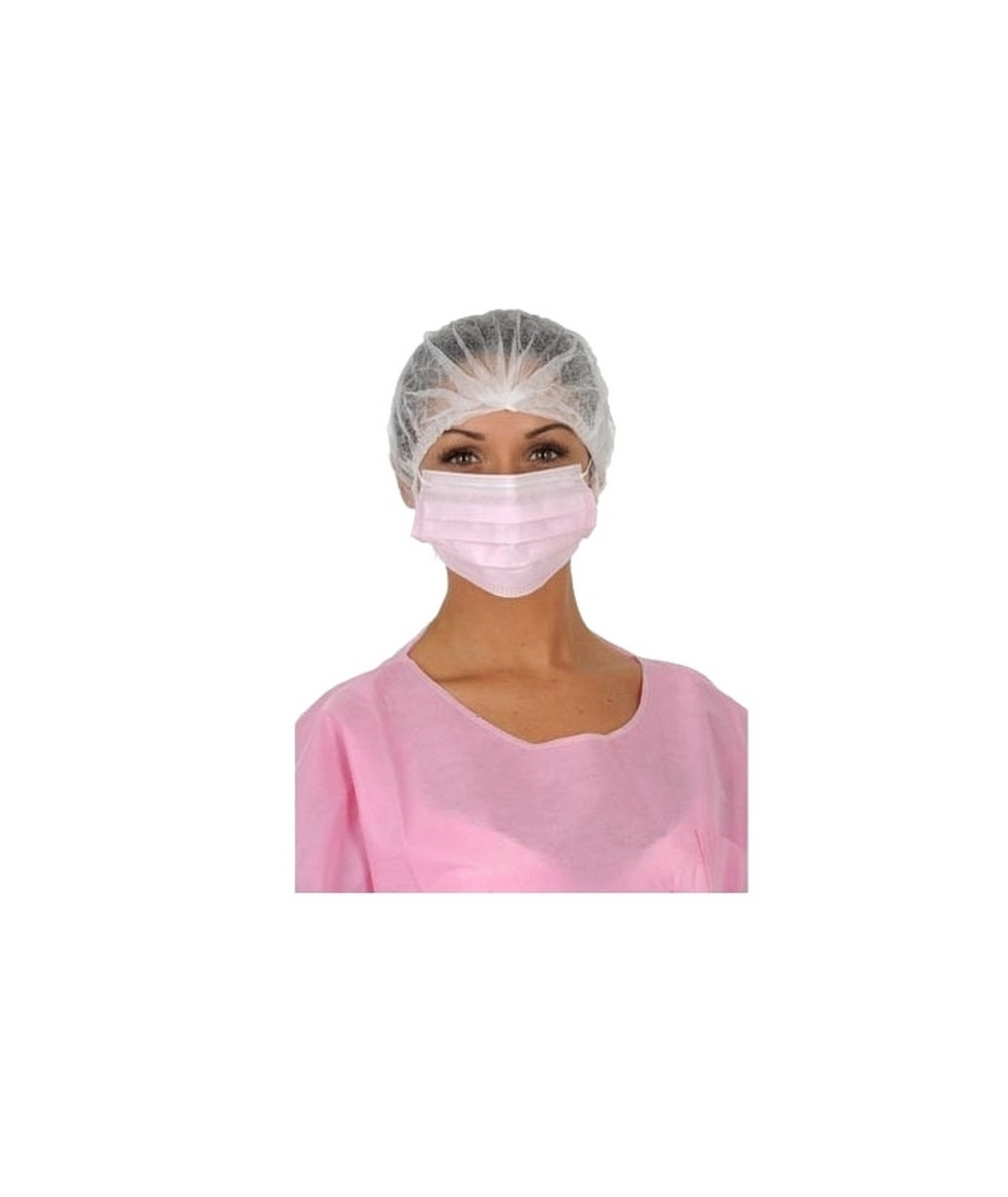Masque de chirurgie rose 3 plis - Avec élastique - Mask + IIR Medistock - Boite de 50