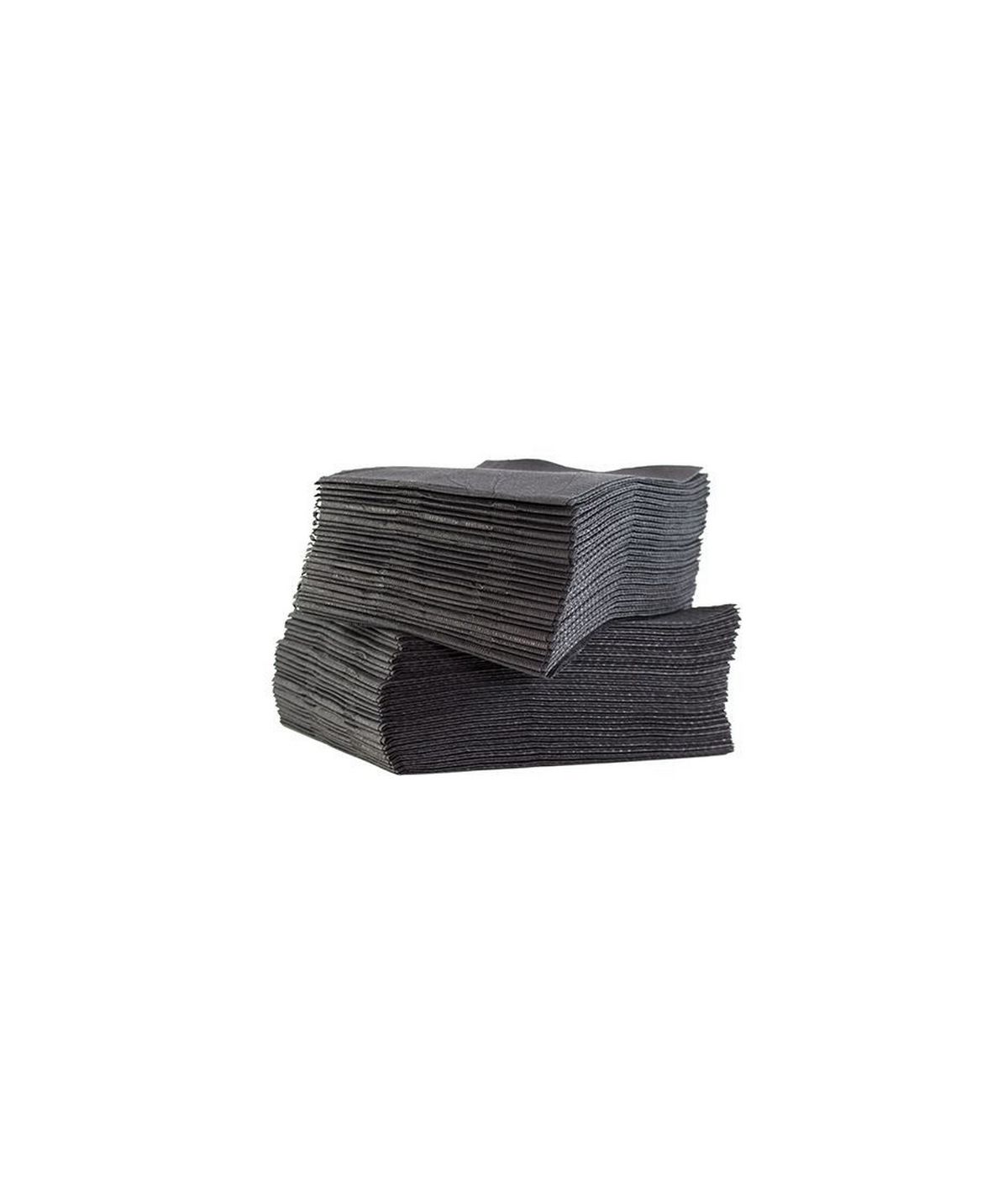 Serviettes plastifiées noires - 33 x 48 cm - Paquet de 125
