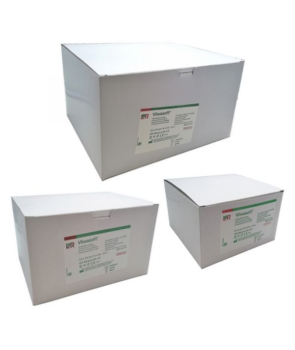 Compresses stériles non tissés Vliwasoft - Différentes tailles - Emballés par 5 -Boite de 200
